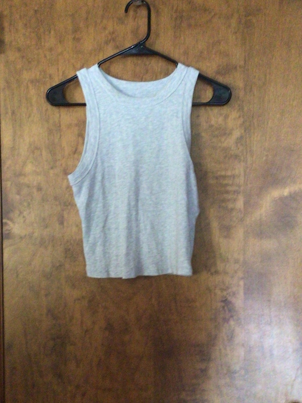 Old Navy Light Gray Ribbed Crop Tank Top